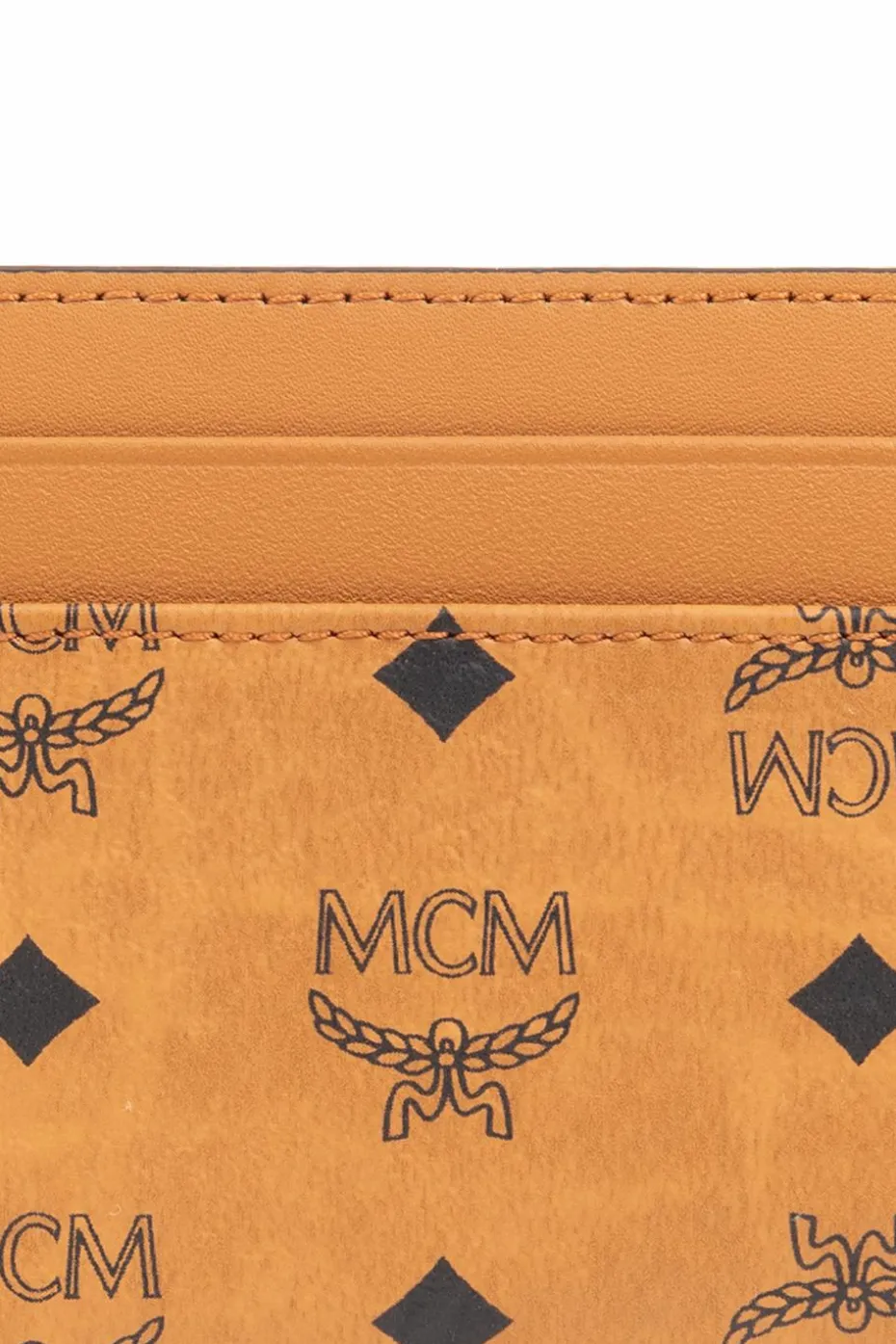 MCM BRĄZOWY Etui na karty z logo