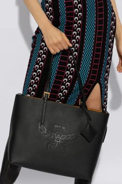 MCM CZARNY Torba ‘Himmel Medium’ typu ‘shopper’