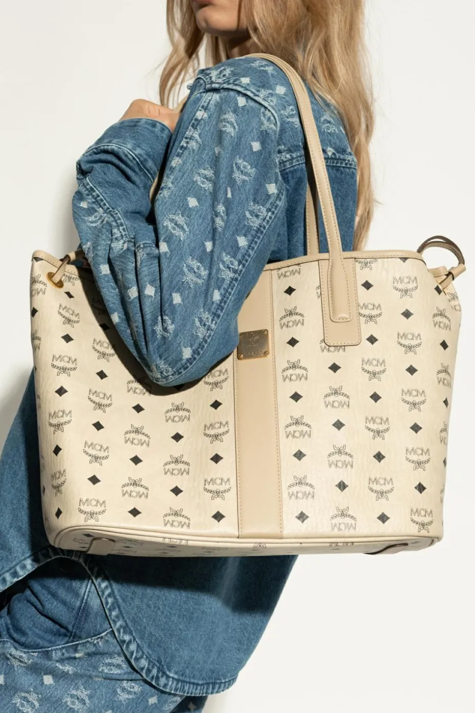 MCM kremowy Torba typu `shopper'