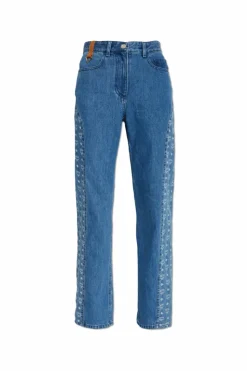 MCM NIEBIESKI Jeansy z monogramem