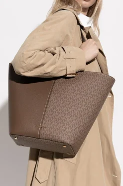 Michael Michael Kors BRĄZOWY Torba `Flora` typu `shopper`