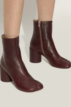 MM6 Maison Margiela BORDO Skórzane botki na obcasie