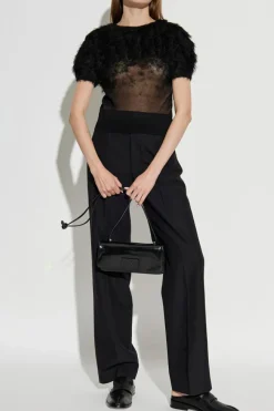 MM6 Maison Margiela CZARNY Spodnie w kant