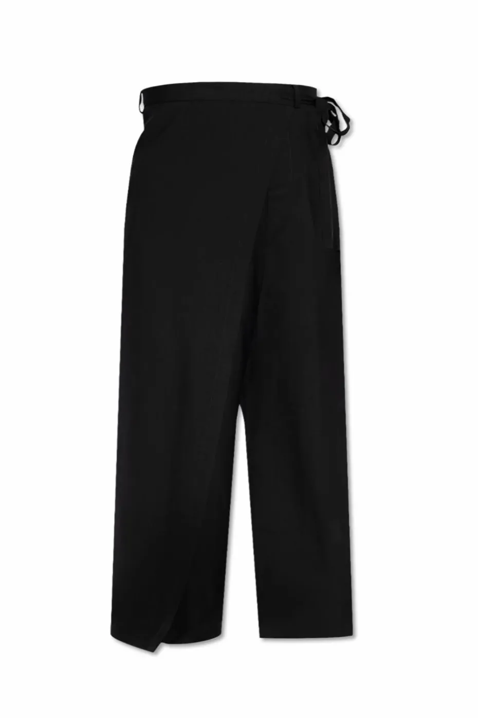 MM6 Maison Margiela CZARNY Wełniane spodnie z szerokimi nogawkami
