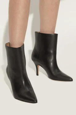 MM6 Maison Margiela CZARNY Skórzane botki na obcasie
