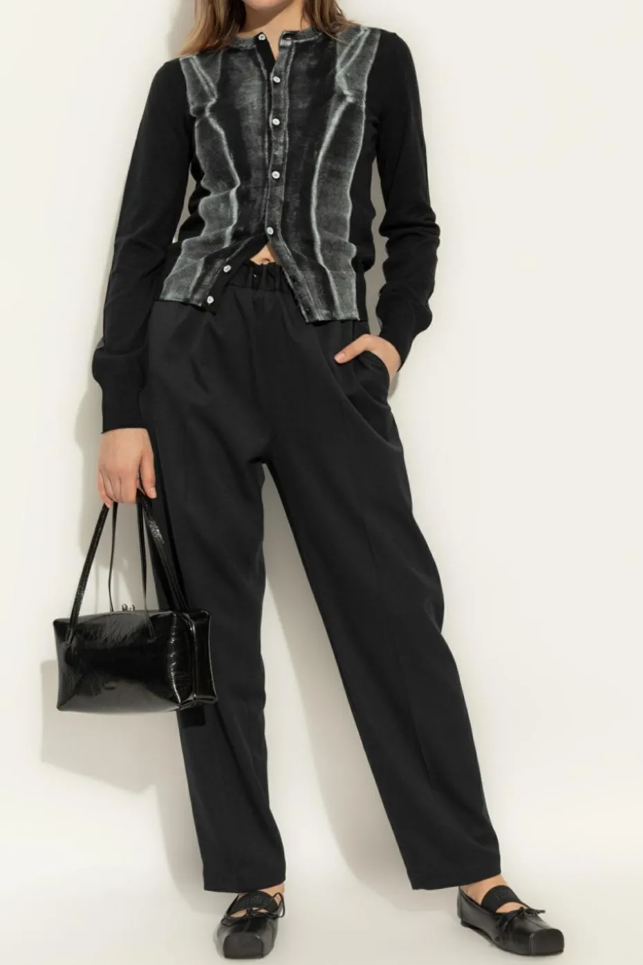 MM6 Maison Margiela CZARNY Spodnie w kant