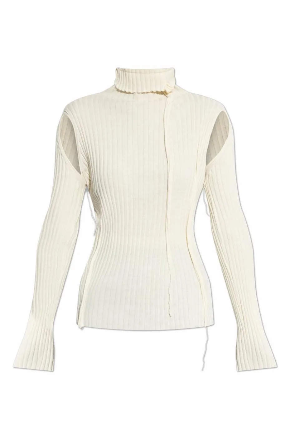 MM6 Maison Margiela kremowy Prążkowany top