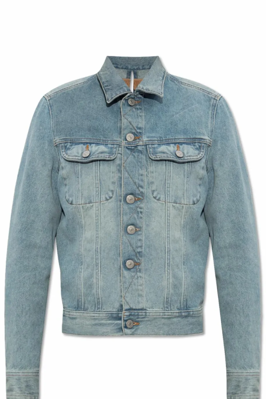 MM6 Maison Margiela NIEBIESKI Kurtka jeansowa z rozcięciem