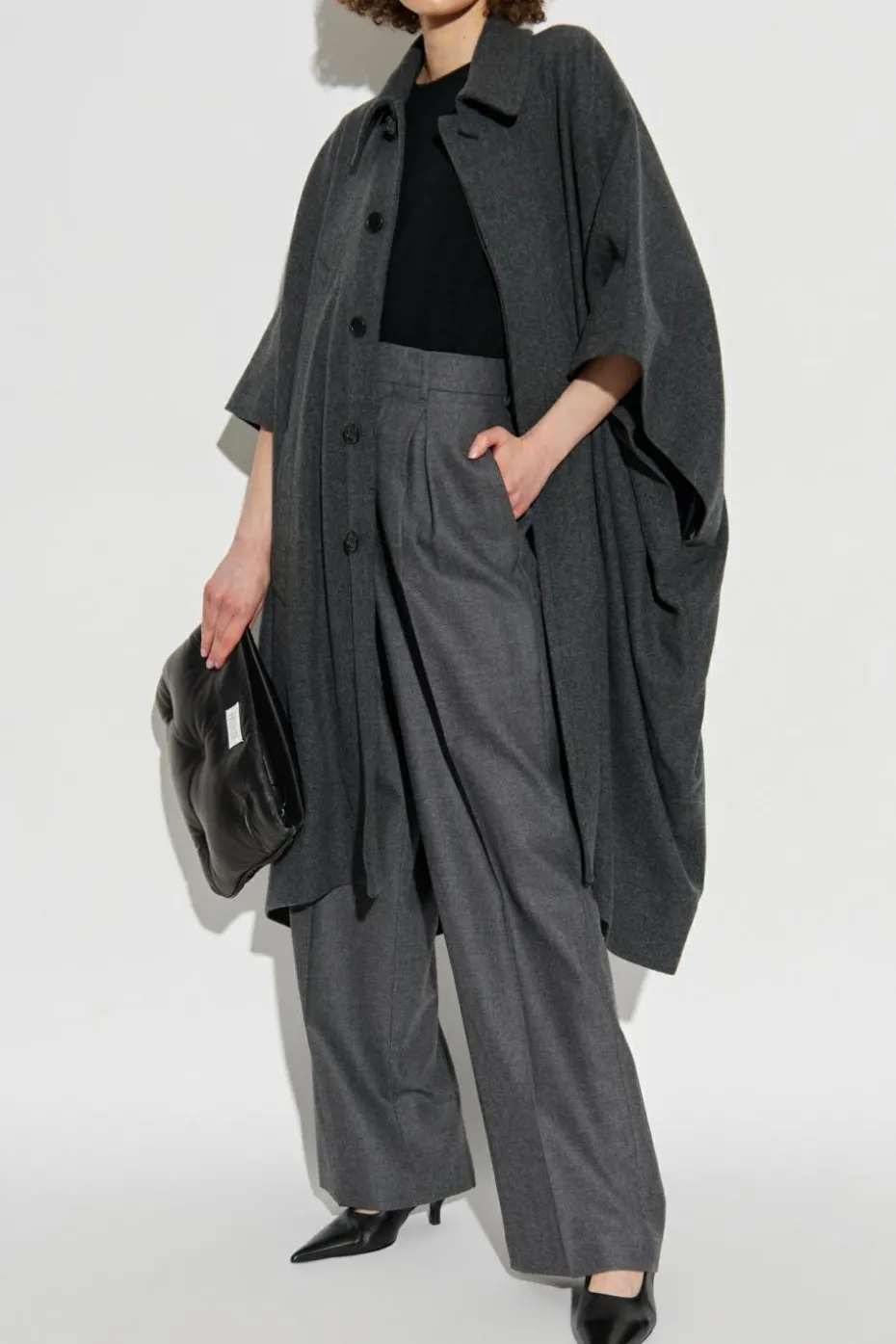 MM6 Maison Margiela SZARY Wełniane spodnie