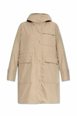 Moncler beżowy Płaszcz z puchową kamizelka