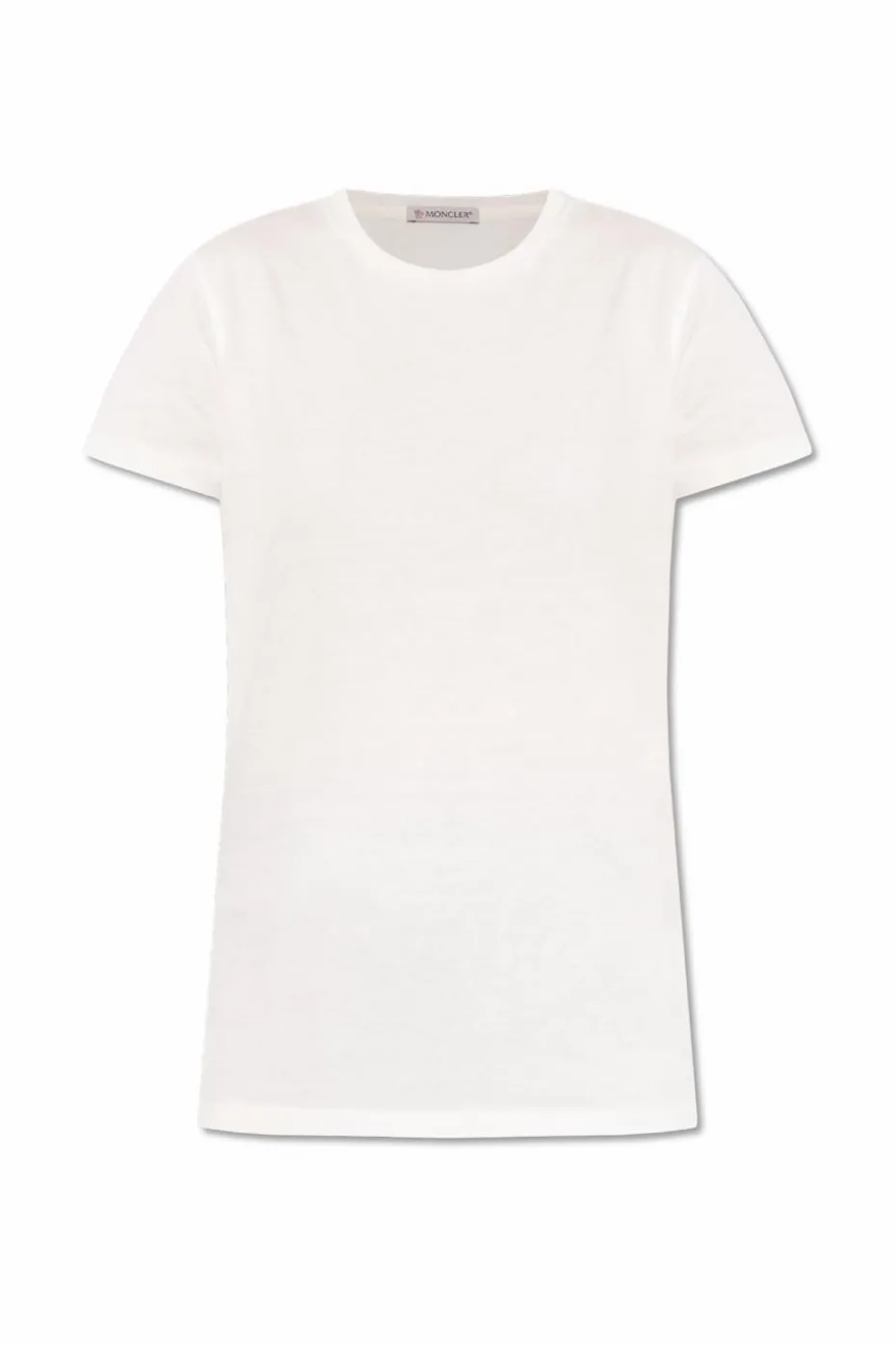Moncler BIAŁY Bawełniany t-shirt z okrągłym dekoltem