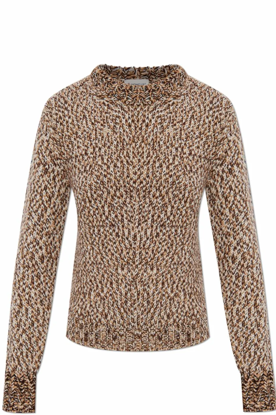 Moncler BRĄZOWY Sweter o dekoracyjnym splocie