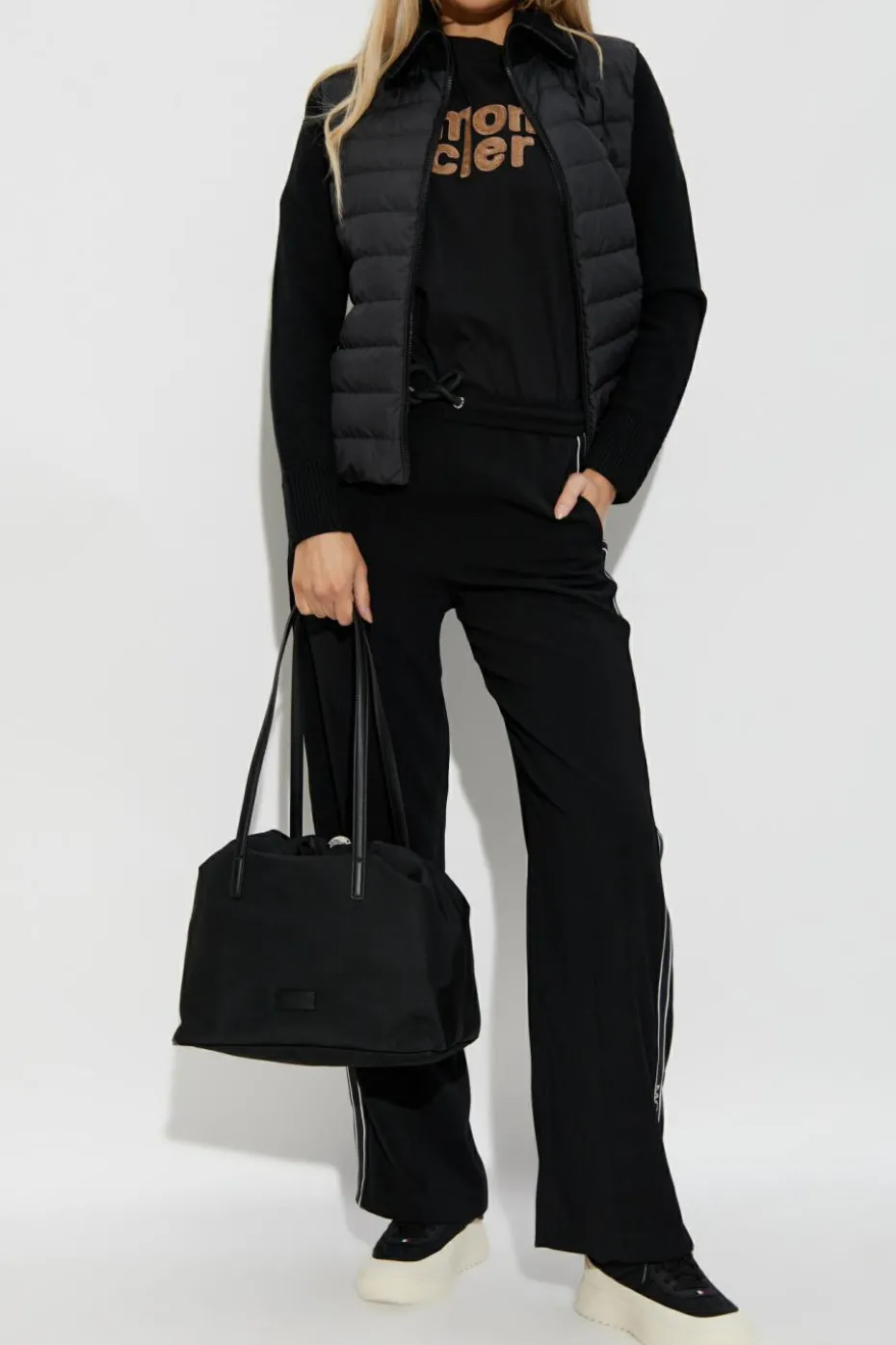 Moncler CZARNY Kardigan ze stójką