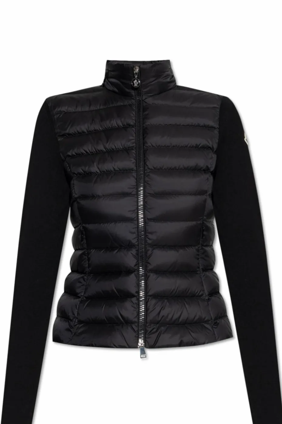Moncler CZARNY Kardigan z pikowanym przodem