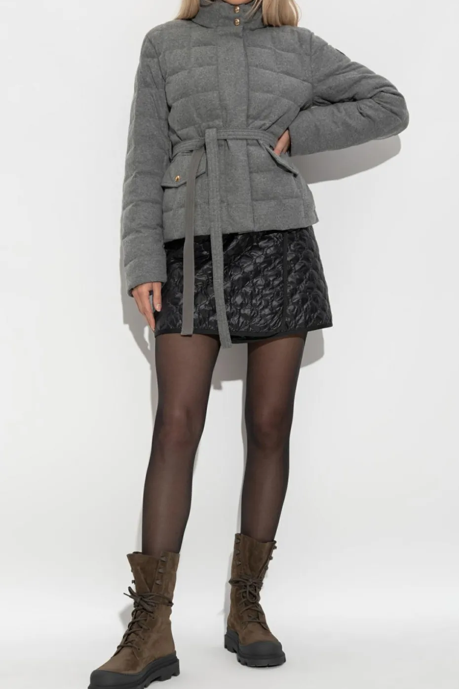 Moncler CZARNY Pikowana spódnica