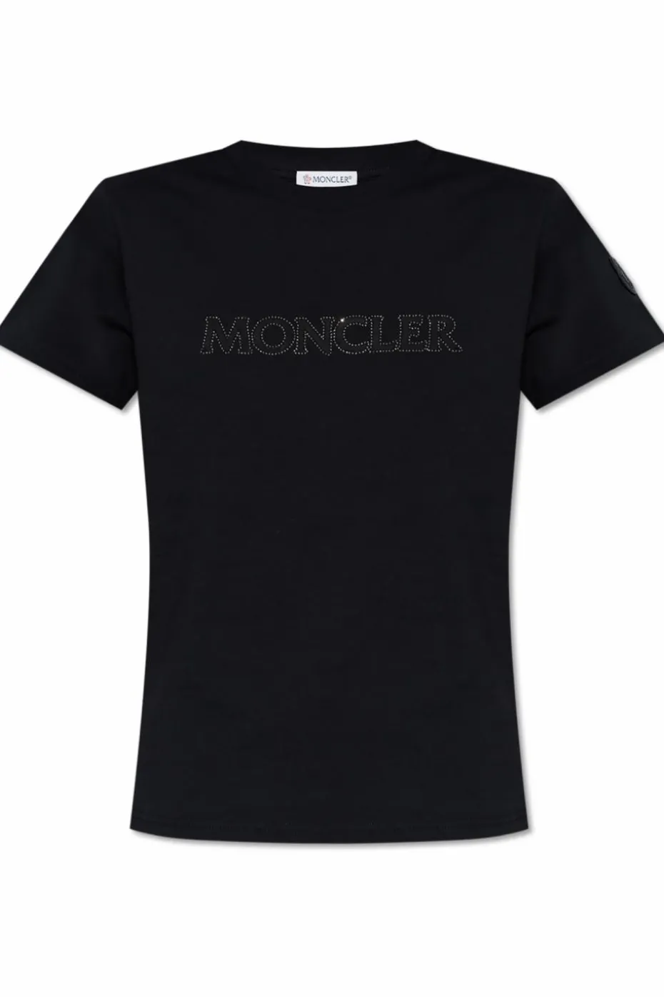 Moncler CZARNY T-shirt z logo