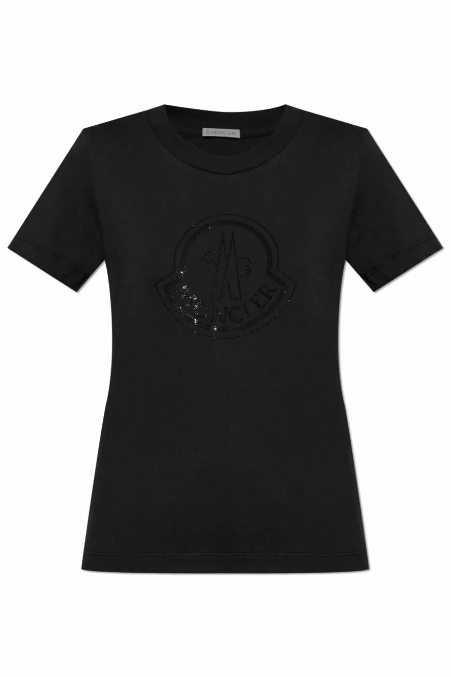 Moncler CZARNY T-shirt z logo