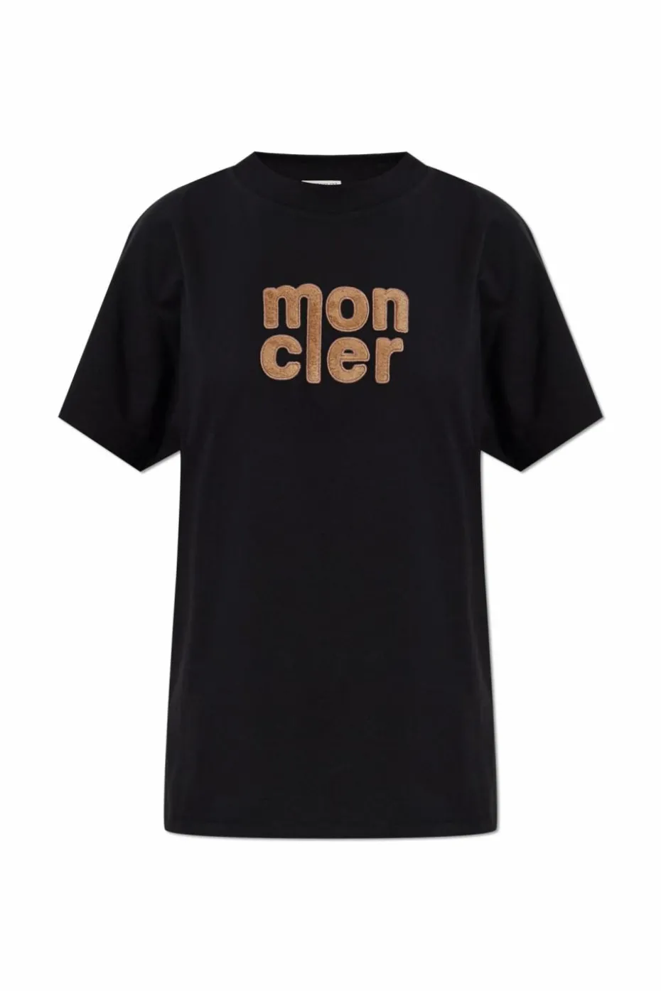 Moncler CZARNY T-shirt z logo