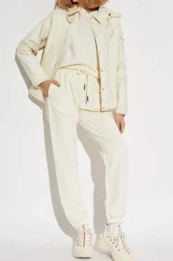 Moncler kremowy Spodnie dresowe z logo