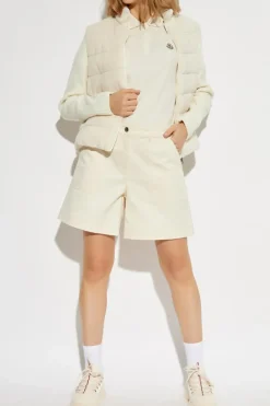 Moncler kremowy Szorty z kieszeniami