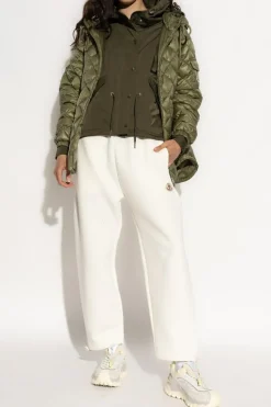 Moncler ZIELONY Pikowana kurtka `Camicia`