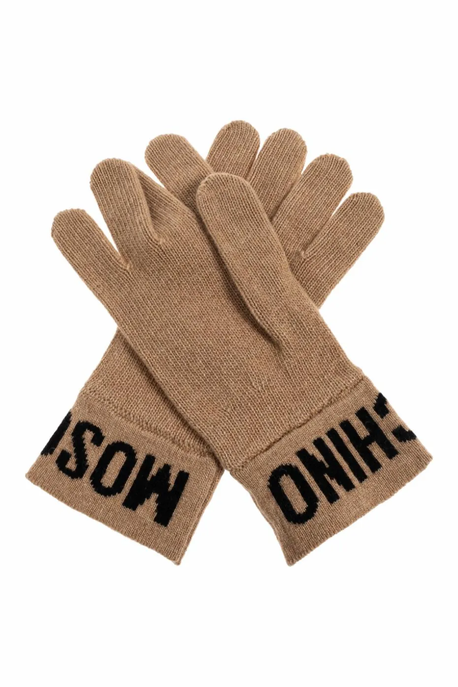 Moschino beżowy Rękawiczki z logo