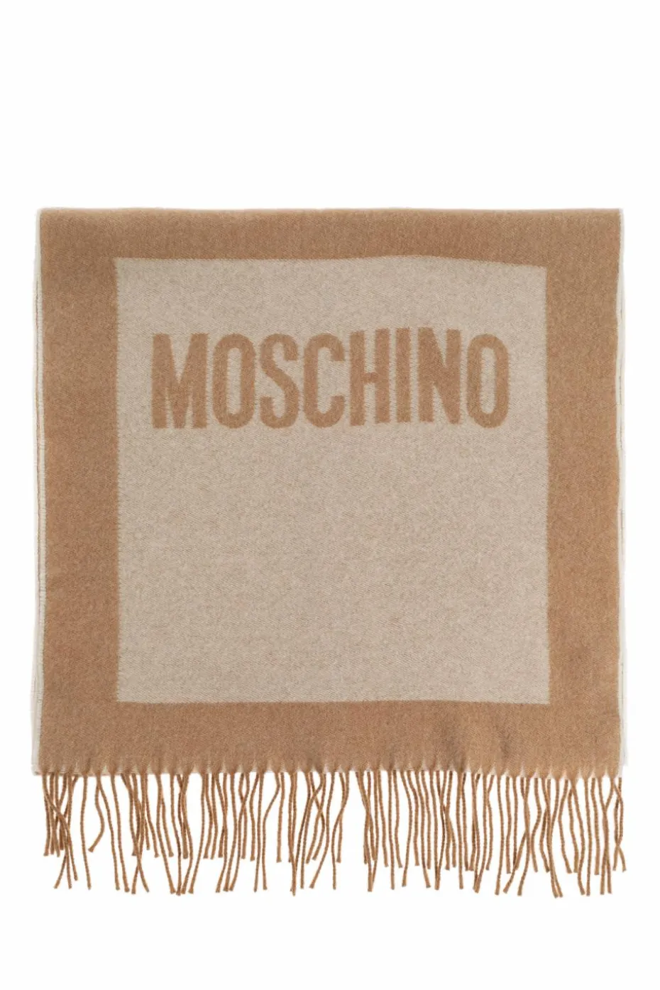 Moschino beżowy Szal z logo