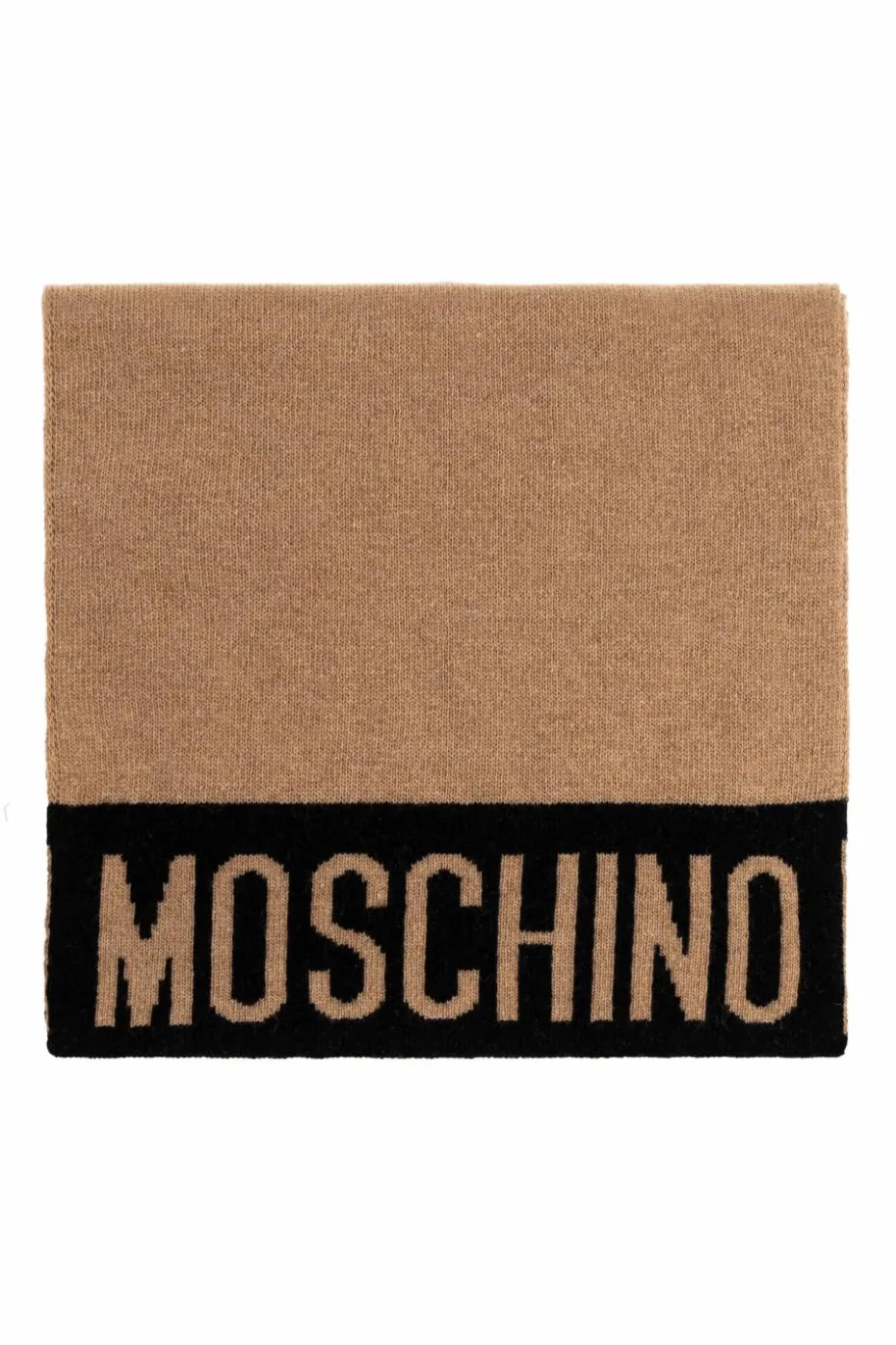 Moschino beżowy Szal z logo
