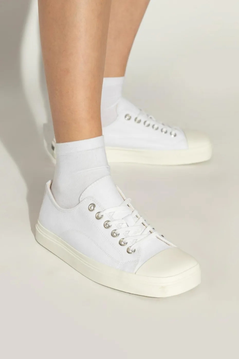 Moschino BIAŁY Buty sportowe z kwadratowym noskiem