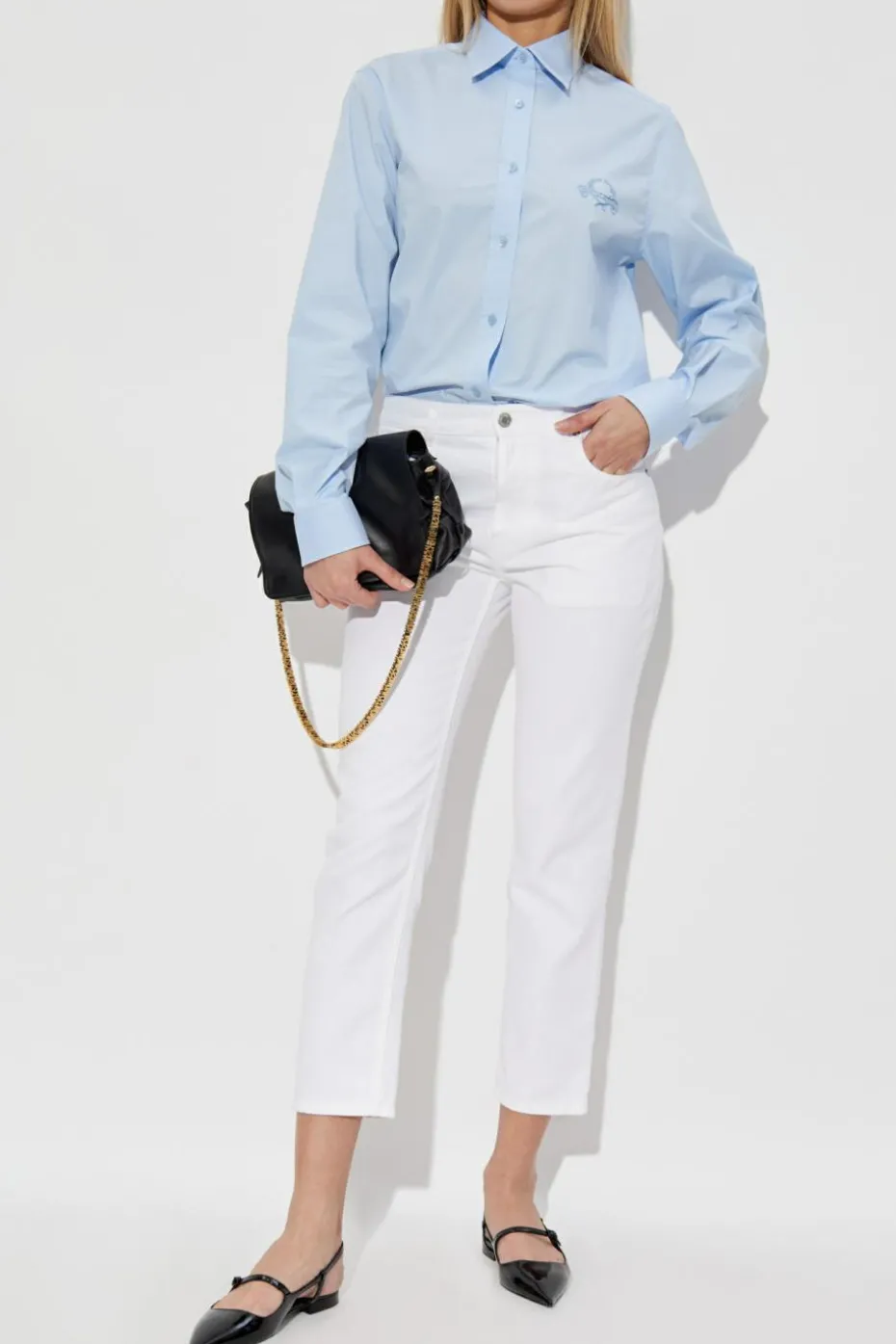 Moschino BIAŁY Jeansy z lekko zwężanymi nogawkami