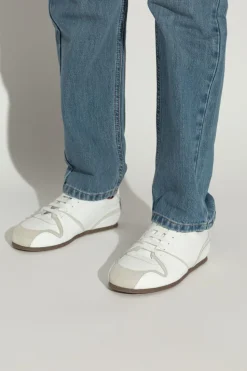 Moschino BIAŁY Skórzane buty sportowe