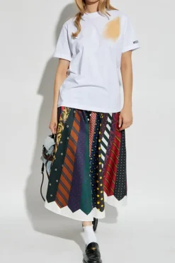 Moschino BIAŁY T-shirt z nadrukiem