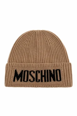 Moschino BRĄZOWY Czapka z logo