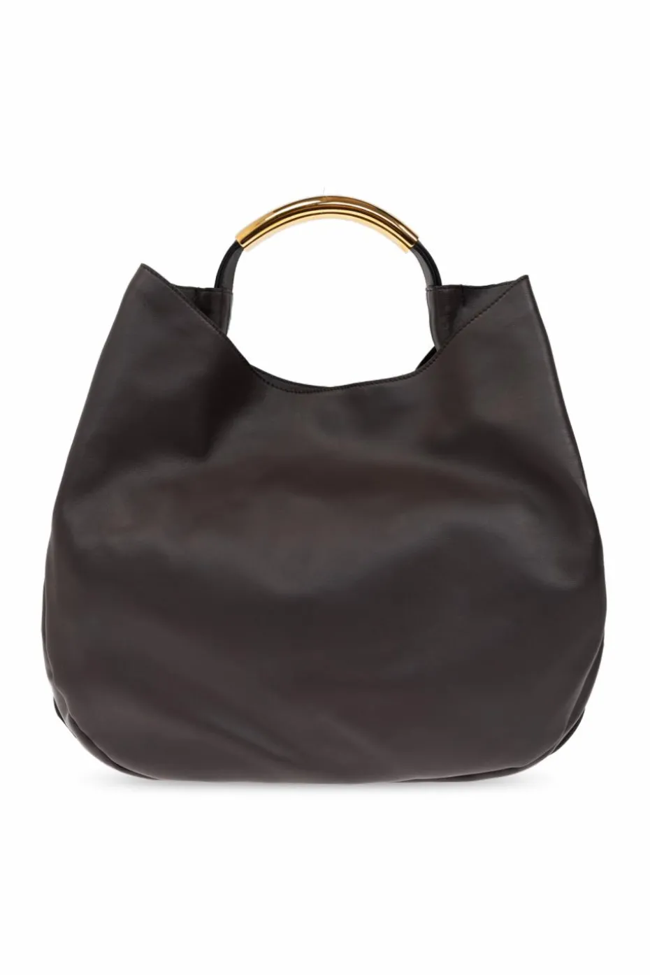 Moschino BRĄZOWY Skórzana torba typu `shopper`