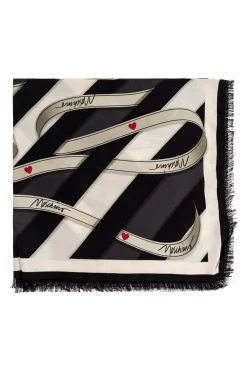 Moschino CZARNY Jedwabna chusta