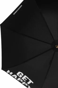 Moschino CZARNY Parasol ze wzorem