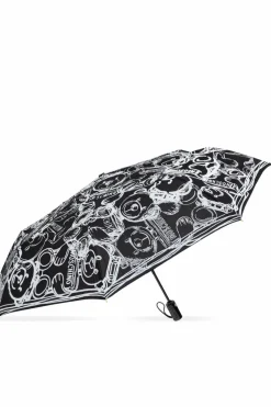 Moschino CZARNY Składany parasol z logo