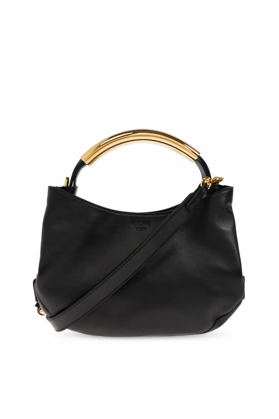 Moschino CZARNY Skórzana torba do ręki