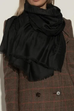 Moschino CZARNY Szal z logo