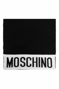 Moschino CZARNY Szal z logo