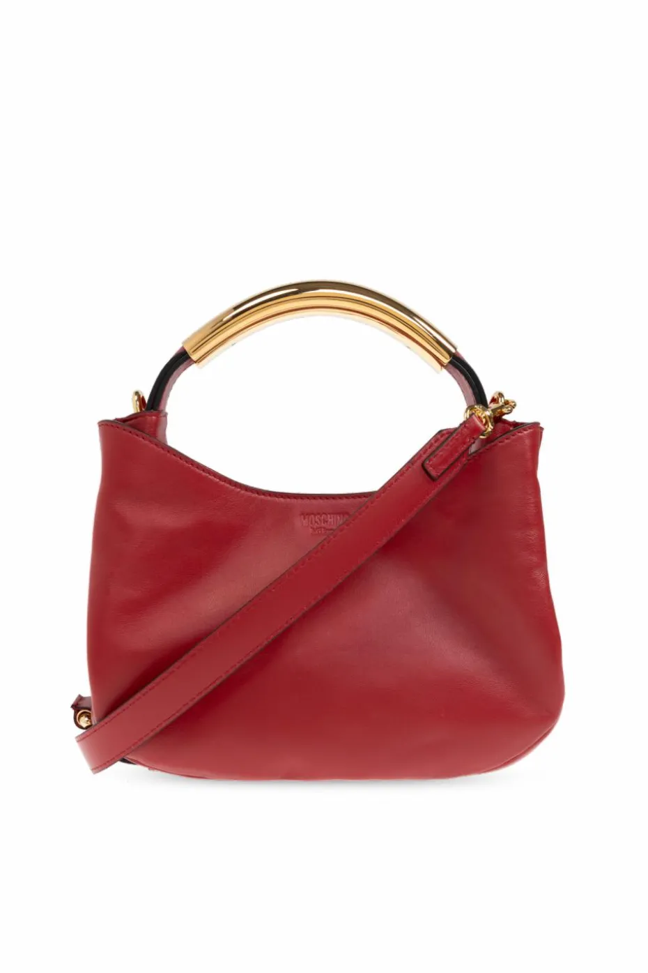 Moschino CZERWONY Skórzana torba do ręki