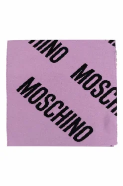 Moschino FIOLETOWY Szal z monogramem