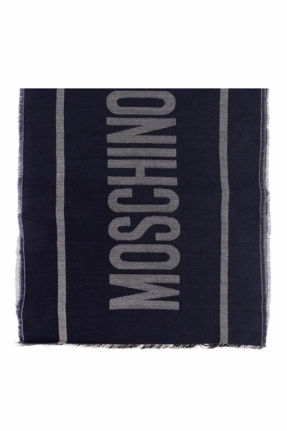 Moschino GRANATOWY Szal z logo