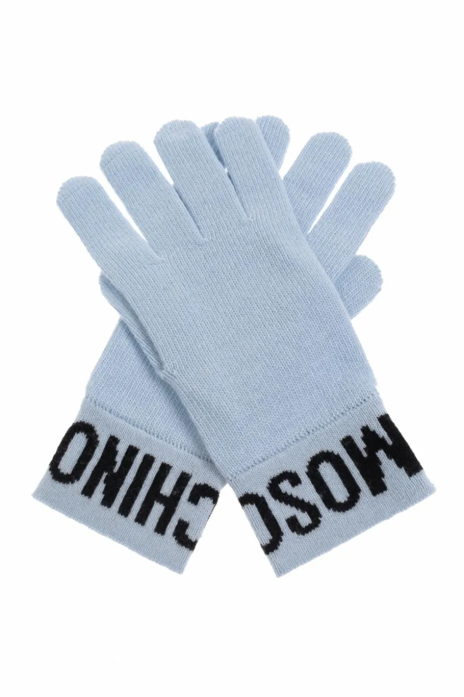 Moschino jasnoniebieski Rękawiczki z logo