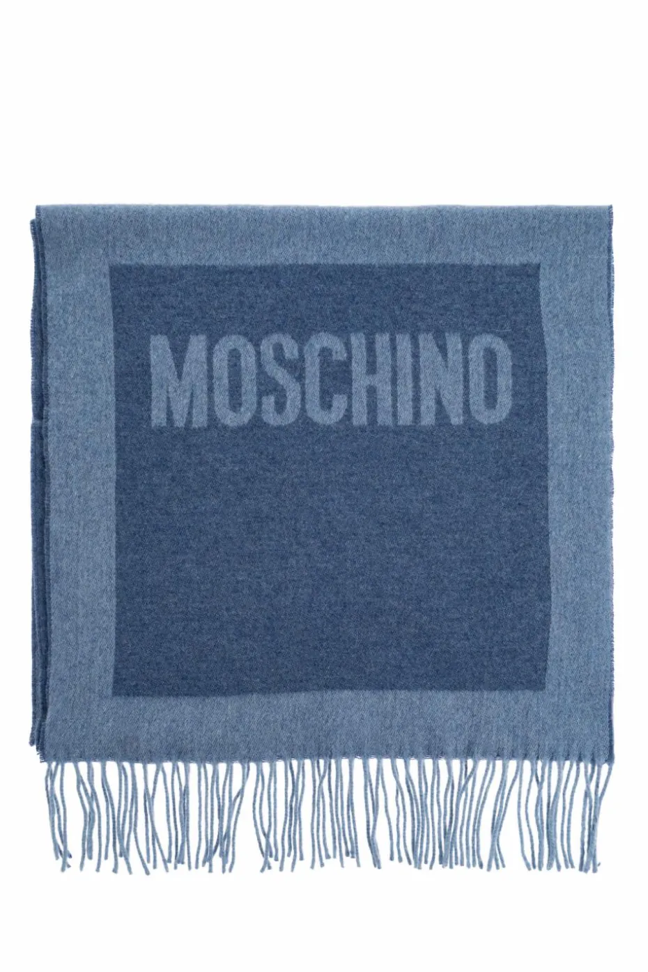 Moschino NIEBIESKI Szal z logo
