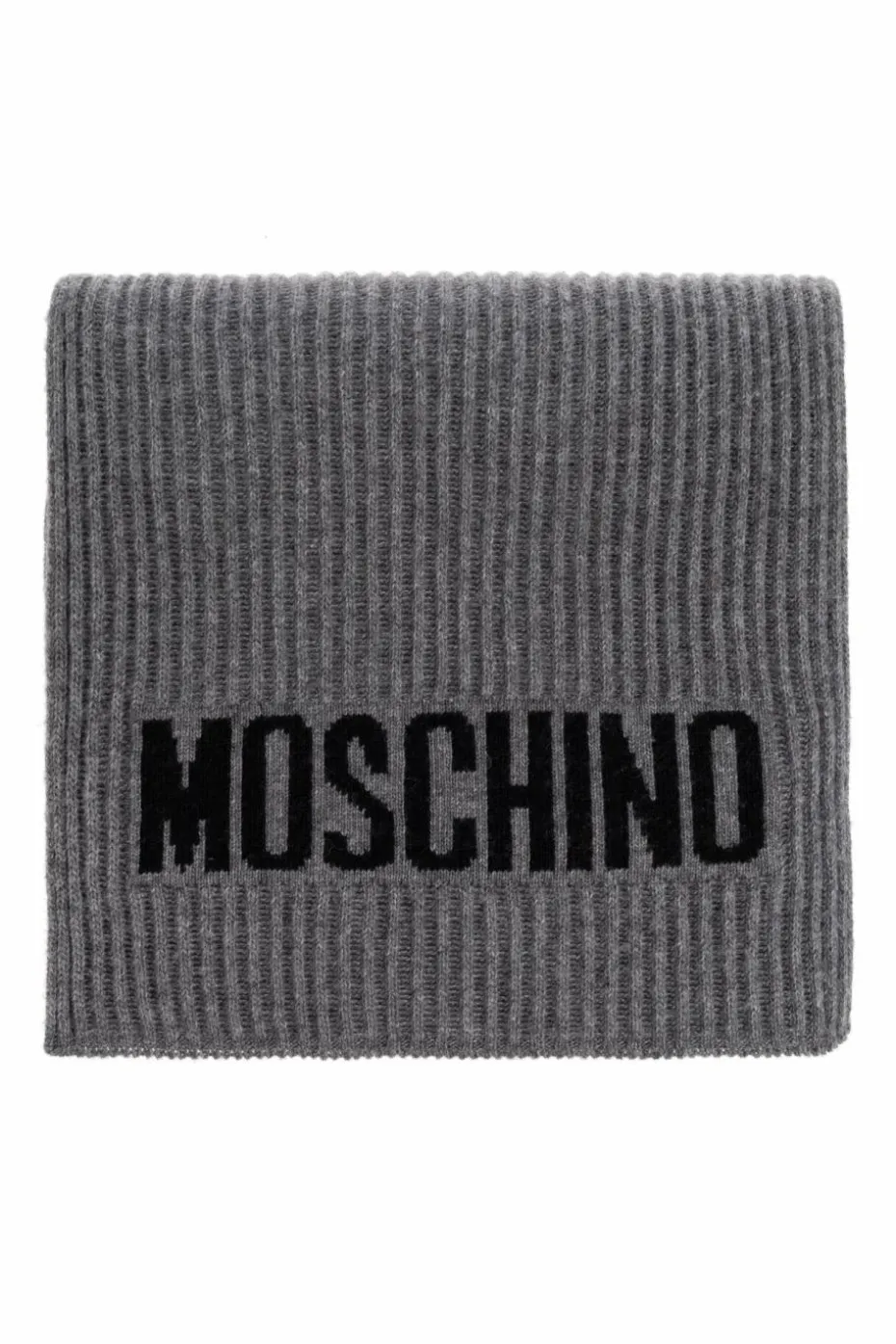 Moschino SZARY Szal z logo