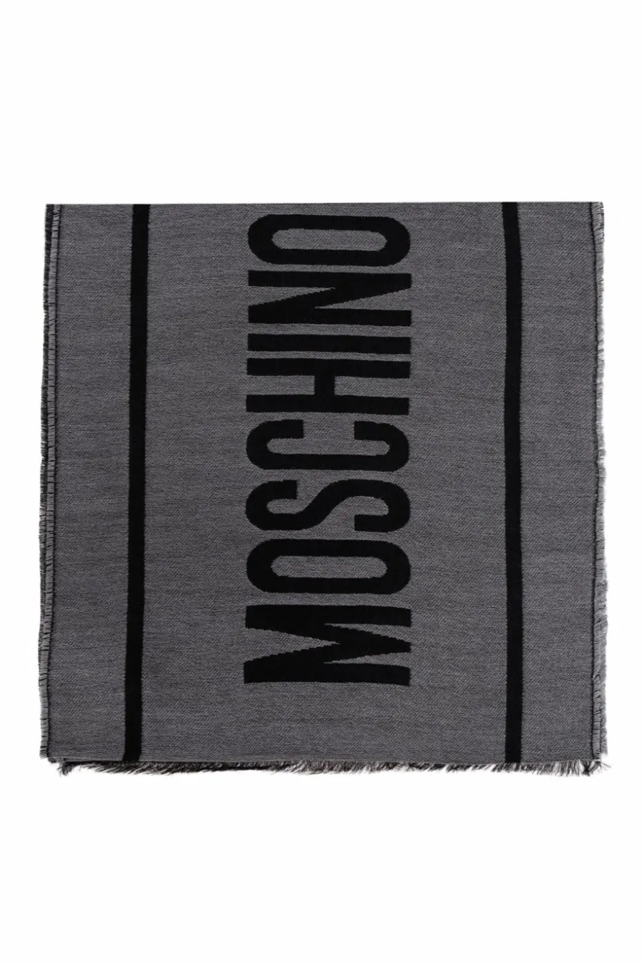 Moschino SZARY Szal z logo
