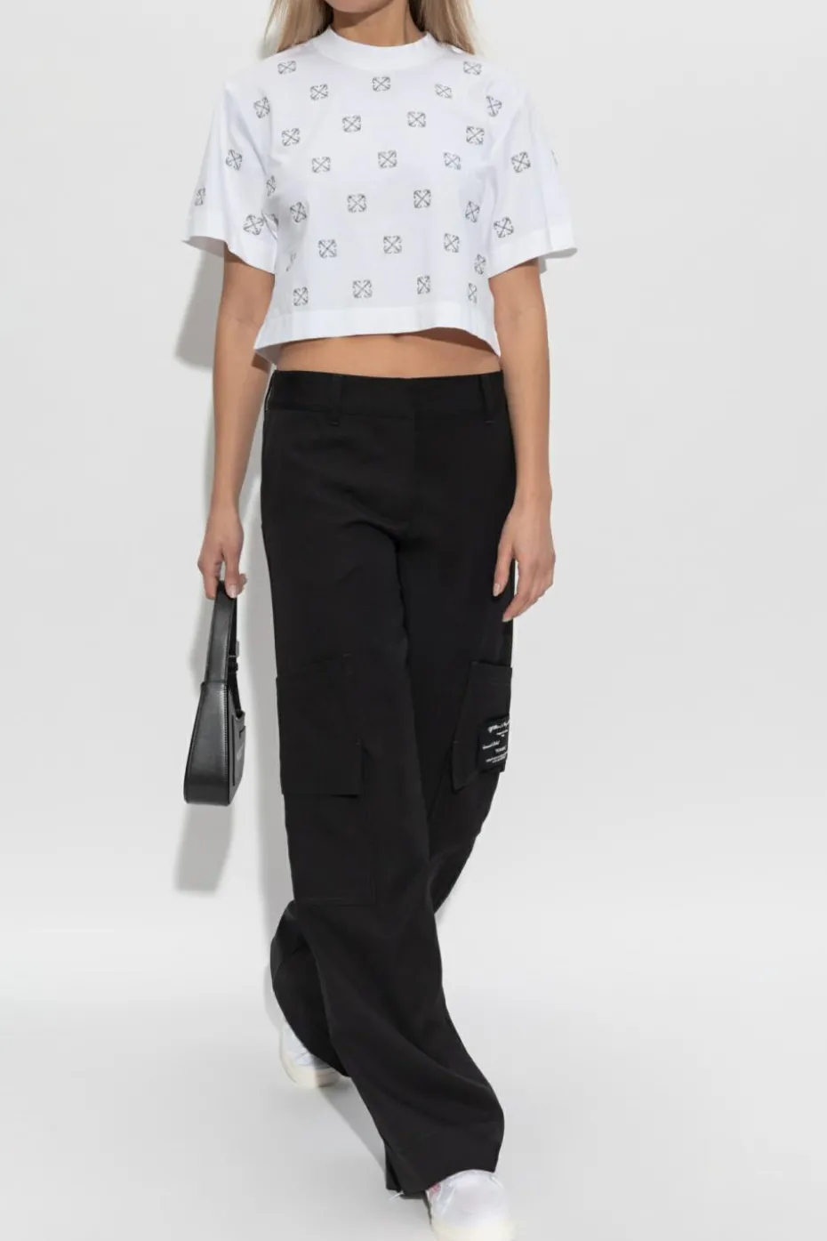 Off-White BIAŁY T-shirt z logo