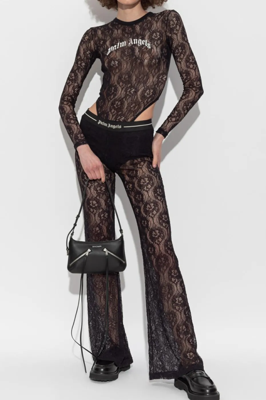 Palm Angels CZARNY Koronkowe body
