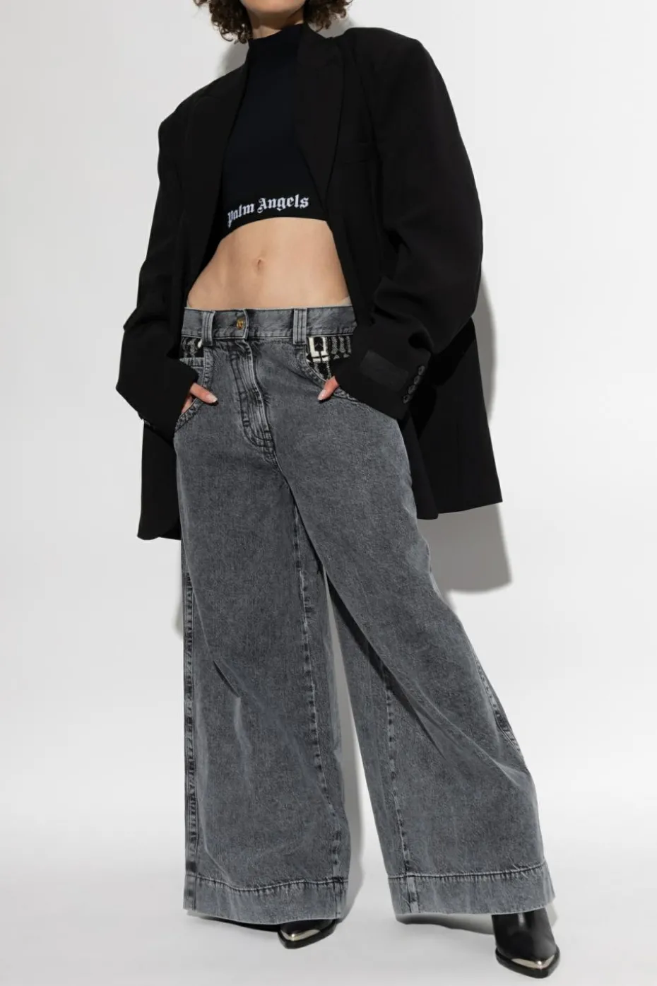 Palm Angels CZARNY Top z logo